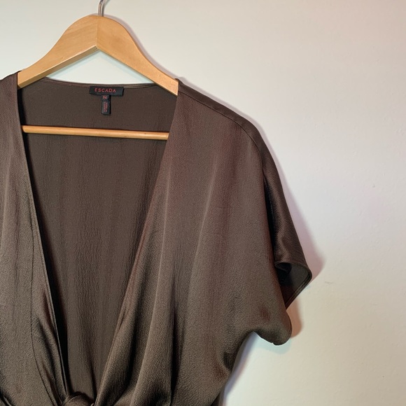 Escada Brown Silk Blouse - Picture 3 of 5